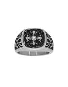 Lord & Taylor Cubic Zirconia And Stainless Steel Cross Ring