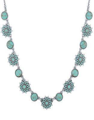 Lucky Brand New West Turquoise Collar Necklace