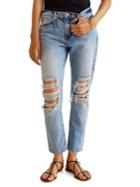 Mango Distressed Relaxed-fit Cropped Jeans