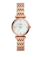Fossil Carlie Mini Three-hand Rose Goldtone Stainless Steel Watch