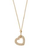 Michael Kors Mothers Day Open Heart Stainless Steel Pendant Necklace