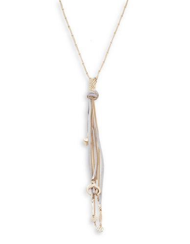 Design Lab Lord & Taylor Chain And Cord Accented Tassel Necklace