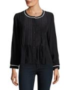 Velvet By Graham And Spencer Pintucked Button Front Blouse