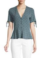 Michael Michael Kors Petite Geometric-print Peplum Top