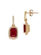 Lord & Taylor Ruby, Diamond & 14k Gold Earrings