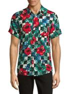 Reason Checkered And Floral Button-down Shirt