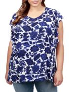 Lucky Brand Plus Floral Cotton-blend Top
