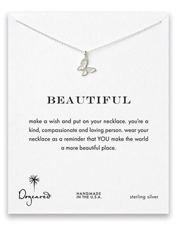 Dogeared Sterling Silver Butterfly Pendant Necklace
