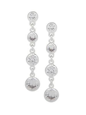 Anne Klein Silvertone Crystal Link Linear Earrings