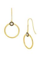 Lord & Taylor Goldplated Cubic Zirconia & Emel Circle Dangle Earrings