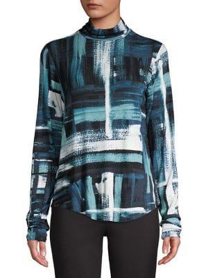 Jones New York Abstract Turtleneck Top