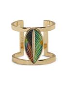 Vince Camuto Psychotropical Fashion Crystal And Leather T-cuff Bracelet