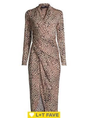 Rachel Rachel Roy Cheetah Bret Stretch Jersey Wrap Dress