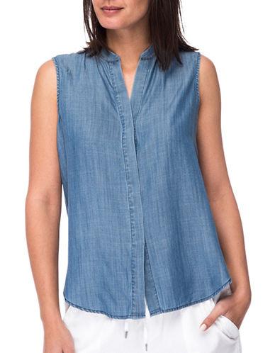B Collection By Bobeau Button-front Chambray Top