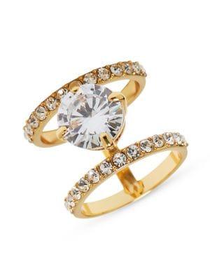 Vince Camuto Goldtone, Cubic Zirconia And Crystal Pave Stacked Ring