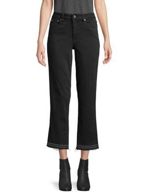 Vince Camuto Studded Wide-leg Jeans