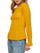 Miss Selfridge Ochre Peplum Sweater