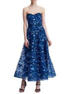 Marchesa Notte Strapless Floral Gown