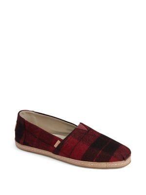 Toms Alpargata Plaid Felt Shoes