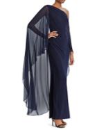 Lauren Ralph Lauren Georgette Cape Overlay Floor-length Gown