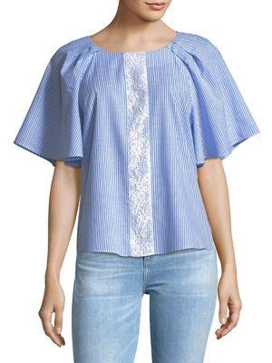 Ivanka Trump Stripe Front Lace Top