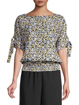 Michael Michael Kors Floral Boatneck Top
