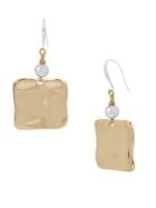 Robert Lee Morris Bold Moves Two-tone Sculptural Square Drop Earrings