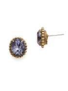 Sorrelli Jewel Tone Crystal Oval-cut Solitaire Earrings
