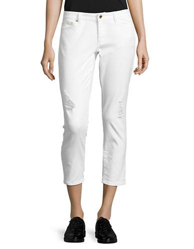 Michael Michael Kors Distressed Cropped Jeans - White