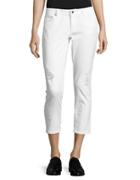 Michael Michael Kors Distressed Cropped Jeans - White