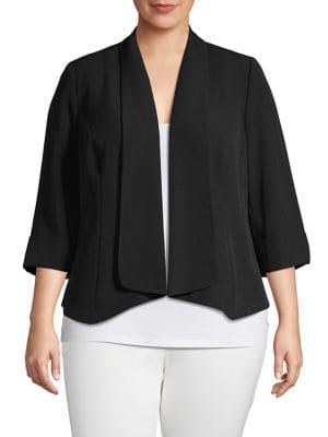 Kasper Open-front Draped Jacket
