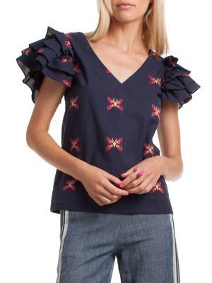 Trina Turk Butterfly Cotton Top