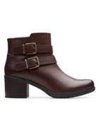 Clarks Buckled Leather Booties