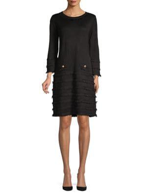 Karl Lagerfeld Paris Classic Fringe Shift Dress