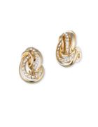 Anne Klein Pave Knot Clip-on Stud Earrings
