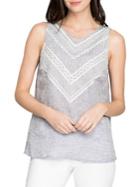 Nic+zoe Sandy Sequin Linen Top
