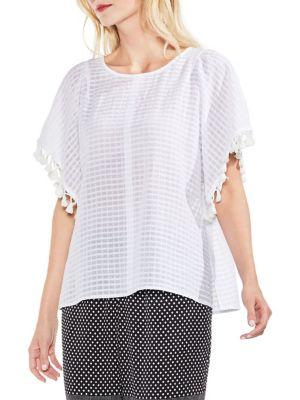 Vince Camuto Grid Cotton Blouse