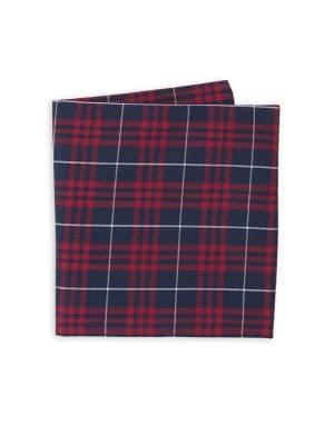 Black Brown Verona Plaid Cotton Pocket Square