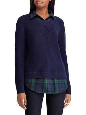 Lauren Ralph Lauren Layered Twofer Cotton Shirt