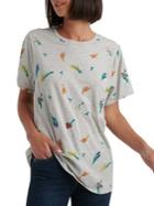 Lucky Brand All Over Embroidered Floral T-shirt