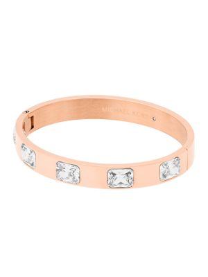 Michael Kors Cushion Crystal Bangle Bracelet/rose Goldtone