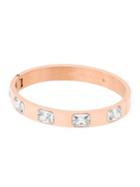 Michael Kors Cushion Crystal Bangle Bracelet/rose Goldtone