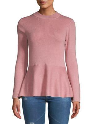 Ivanka Trump Bell-sleeve Scalloped Peplum Top