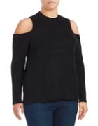 Lucky Brand Plus Ribbed Cold-shoulder Pullover