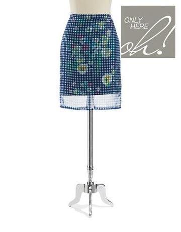 Lord & Taylor Petite  Checkered And Floral Skirt