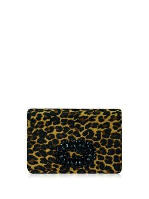 Adrianna Papell Kimberly Leopard Beaded Clutch