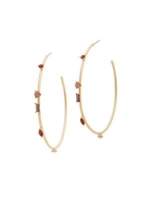 Sole Society Multicolored Crystal Hoop Earrings