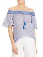 Lauren Ralph Lauren Petite Off-the-shoulder Tassel Top