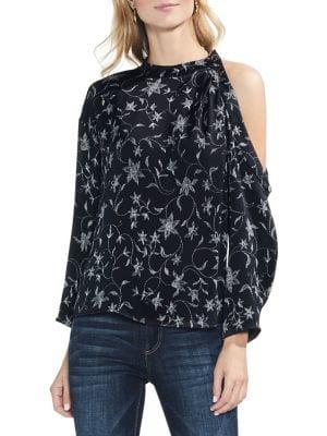 Vince Camuto One-shoulder Floral Blouse
