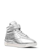 Michael Michael Kors Addie Metallic Leather High-top Sneakers